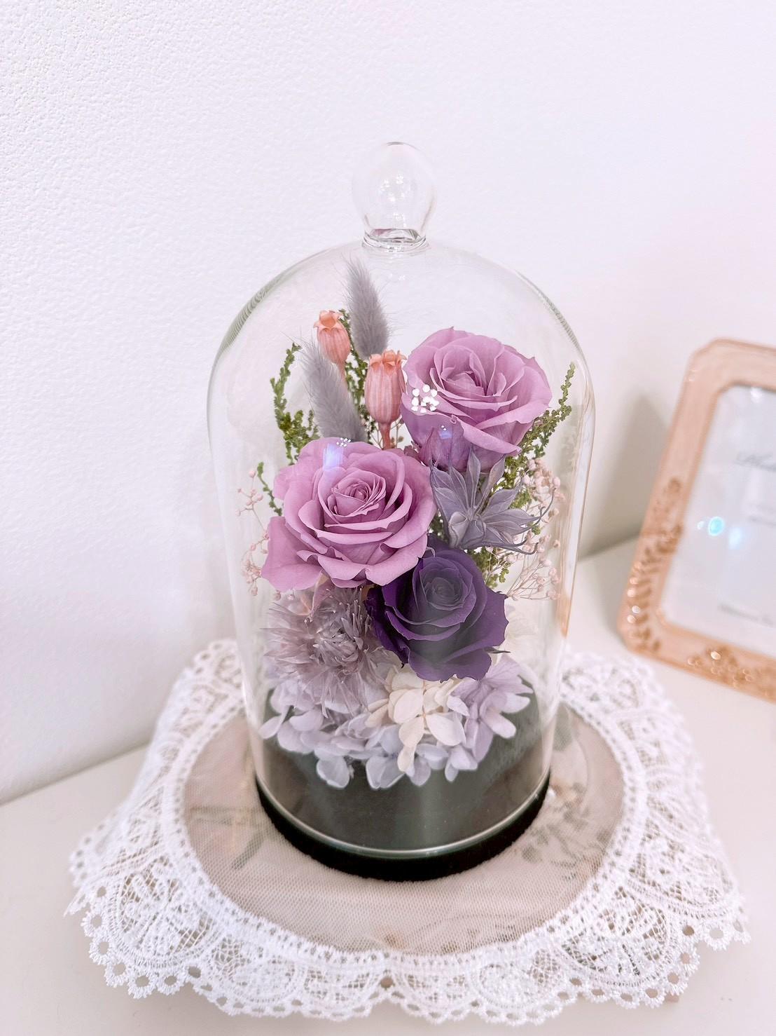 【ボトルフラワー Lサイズ 】カラー変更可 パープル  母の日2026 結婚 出産 新築 送別 長寿 古希 祝い ギフト | 2枚目